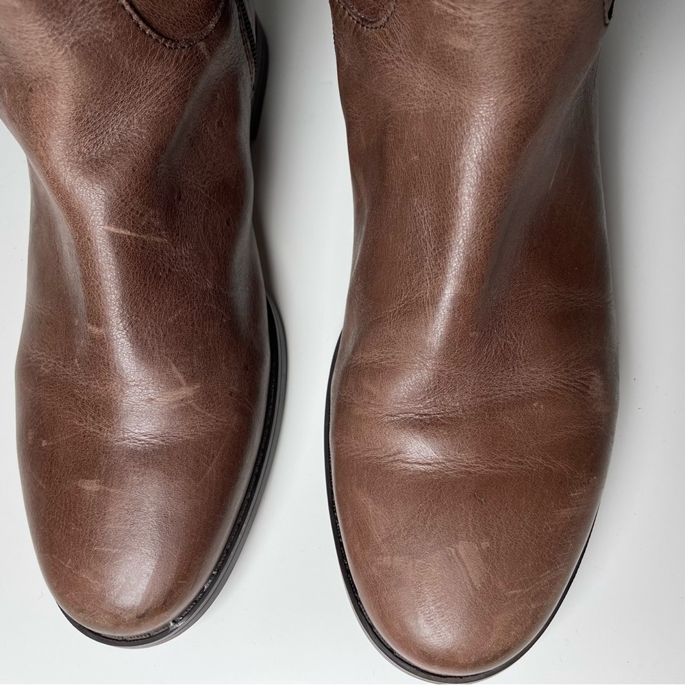 Cole Haan Eldridge Riding Boots – Brown Leather with Black Trim, Size 6.5B - Picture 11 of 14